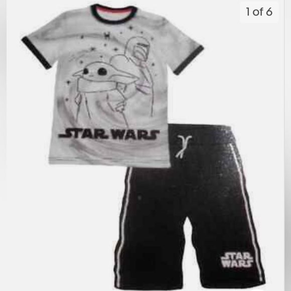 NEW Disney Star Wars The Mandalorian 2-Piece Short Set Star Wars Boys Short Set - Picture 1 of 2